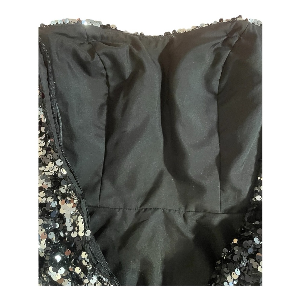 Mori Lee Black and Silver Sequin Dress - Picture 14 of 14